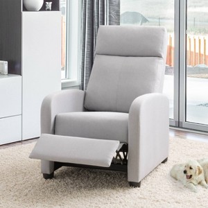 Lynwood Press-Back Recliner Chair Light Gray - CorLiving - 1 of 4