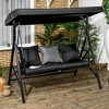 Sapphtopaz Porch Swing Chair 3-Seat Swing Glider with Cushion Outdoor Swing Chair with Adjustable Canopy and Stand for Garden, Backyard, Patio - 3 of 4