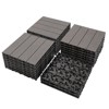 Gulches Wood Plastic Composite Deck Tiles, Set of 20, 12"x12"x1" 4-Slat, Light Gray, for Indoor/Outdoor Patios Balconies Rooftops - 2 of 4