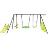 Okak 6-IN-1 Swing Set with Saucer Swing, Belt Swing and Slide, Patio Swing with Metal Frame and Safety Plastic, Outdoor Swing for Kids - 3 of 4