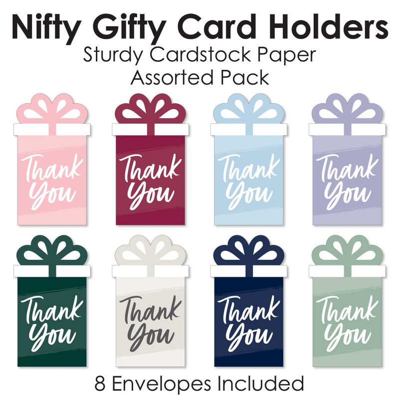 Big Dot of Happiness Assorted Elegantly Simple - Guest Party Favors Money and Gift Card Sleeves - Nifty Gifty Card Holders - Set of 8, 5 of 9