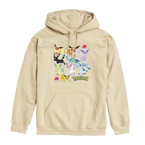 Men's - Pokémon - Eeveelution Stickers Graphic Fleece Pullover Hoodie - 1 of 4