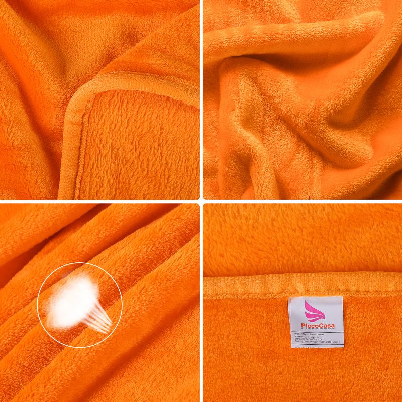 PiccoCasa Flannel Fleece Soft Luxury Bed Blankets 1 Pc, 3 of 7
