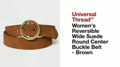 9115 Women\'s Reversible Circle Centerbar Wide Width Casual Belt, Brown/tan Women\ main image 2