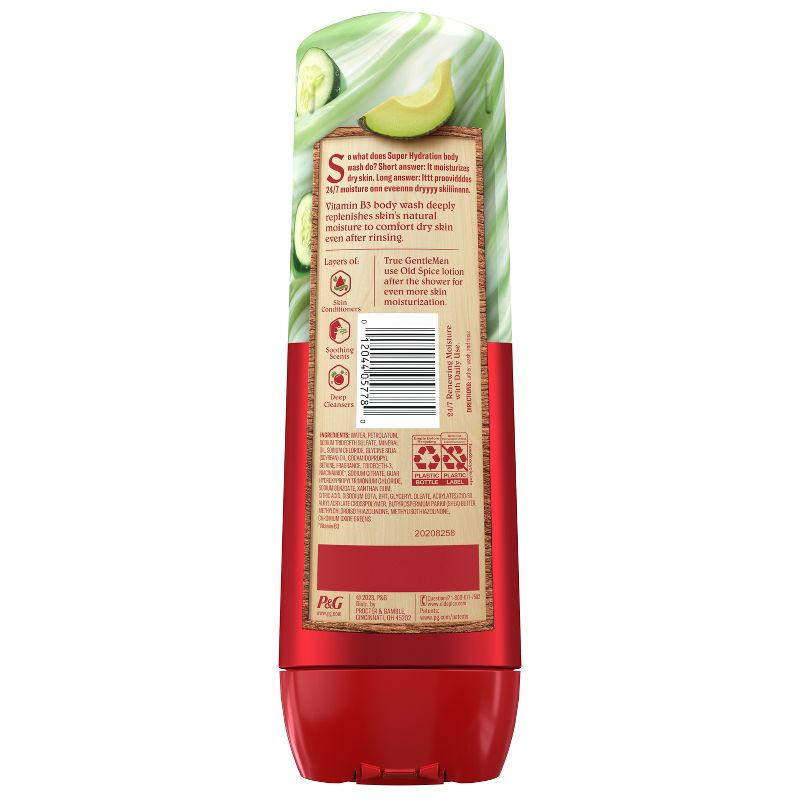 Old Spice Super Hydration Body Wash GentleMan&#39;s Blend for Deep Cleaning and 24/7 Renewing Moisture - Cucumber &#38; Avocado Oil - 20 fl oz, 3 of 10