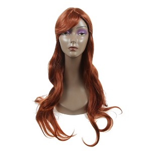 Unique Bargains Women's Curly Wigs 31" Brown with Wig Cap - 1 of 4