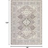 Washable Boho Rug Ultra-Thin Distressed Vintage Rug Low-Pile Floor Carpet Stain Resistant Rugs for Living Room Bedroom Dining Room Office - 2 of 4