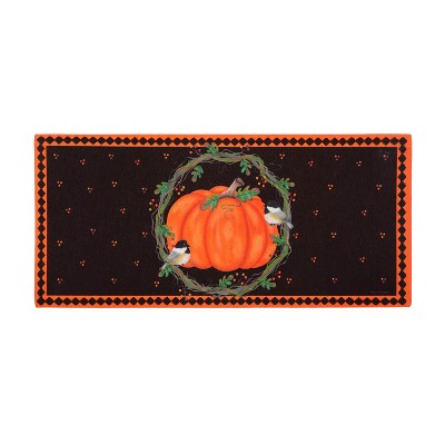 Autumn Pumpkin and Chickadee Welcome Switch Mat