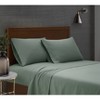 London Fog Twin 3pc Garment Wash Solid Sheet Set Green: Microfiber, Includes Pillowcase & Fitted Sheet - 3 of 3