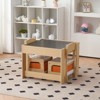 KTMBDW Kids Table and Chair Set, 3 in 1 Wooden Activity Table with Storage for Toddlers Drawing, Reading, Crafts, Table Set for Nursery, Playroom - 2 of 4