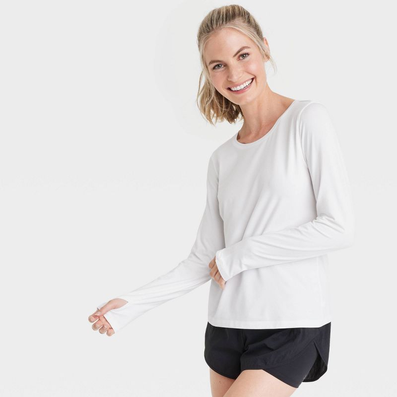Women's Essential Crewneck Long Sleeve T-Shirt - All In Motion™, 6 of 7