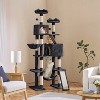 Yaheetech 82.5"H Large Plush Cat Tree with 2 Cozy Condos - 2 of 4