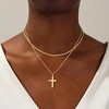 HTUTWOO Cross Necklace for Women 14k Gold Plated Pendant Necklaces Trendy Jewelry Non Tarnish Hypoallergenic Waterproof Lightweight Gift for Women - 3 of 4
