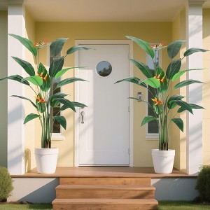 Artificial Bird of Paradise Tree Fake Palm Tree for Indoor Outdoor Modern Decor Faux Plants for Home Office Perfect Housewarming Gift - 1 of 4