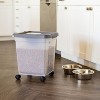 IRIS USA Airtight Dog Food Storage Container 25 lbs, Removable Wheels, for Dog Cat Bird and Other Pets, Clear/Dark Gray - 4 of 4