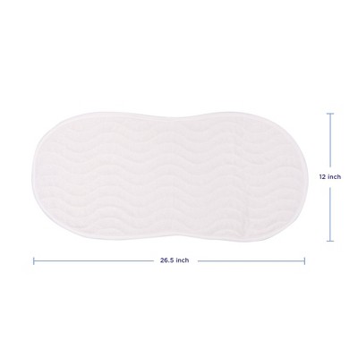 White Quilted Waterproof Reusable Changing Pad Liners, 4-Pack