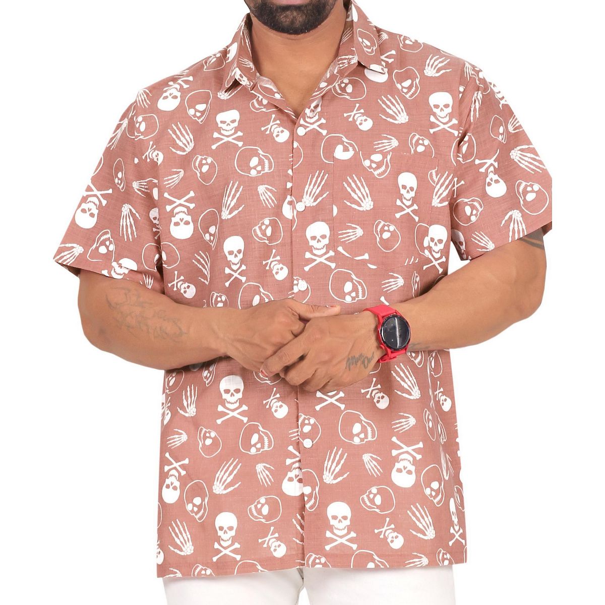 LA LEELA Men's Halloween Costumes Hawaiian Short Sleeve Button Down Shirt Mens Shirt Holiday Party Shirts for Men - thumbnail 4