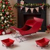 FURNIinspire Decorative Holiday Scene Props Large Iron Sleigh Distressed Christmas Santa Holiday Decoration, Home Decor, Red, 39"*17.7"*22" - 4 of 4
