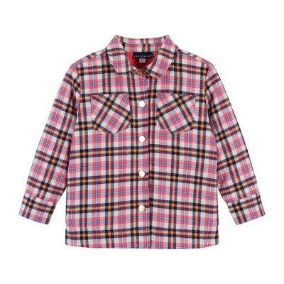 Andy & Evan  Kids Pink Plaid Shacket