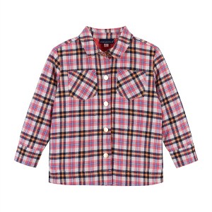 Andy & Evan  Kids Pink Plaid Shacket - 1 of 4