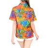 LA LEELA Women's Button Down Blouses Beach Shirt Summer Blouse Short Sleeve Vacation Button Up Tee Hawaiian Shirts Blouses for Women - 2 of 4