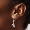 Black Bow Jewelry 12mm Textured Starfish Lever Back Earrings in 14k White Gold - 3 of 4