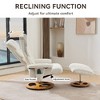 Kumasinova Modern 360° Swivel Recliner Chair with Ottoman, Chenille Wingback Accent Chair Lounge Chair, Massage & Heating Functions, 140° Recline - 3 of 4