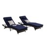 Okak Outdoor Polyrattan Chaise Lounge Reclining Chair with Cushion,Set of 2,Ergonomics Patio Long Chaise Poolside Chair for Deck,Garden&Pool - 3 of 4