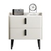SEVOBAL Nightstands Modern Night Stand with Marble Pattern Tabletop and 2 Drawers for Bedroom and Living Room, White, 19.88"*15.94"*20.16" - 3 of 4