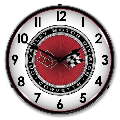 Collectable Sign & Clock | C3 Corvette LED Wall Clock Retro/Vintage, Lighted
