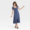 Women's Short Sleeve Knit Button-Front Midi A-Line Dress - Universal Thread™ - 3 of 3