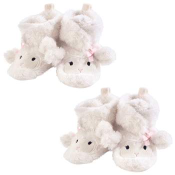 Hudson Baby Infant Girl Cozy Fleece and Faux Shearling Booties, Girl Lamb 2-Piece