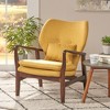 32.75'' Fabric Mid-Century Modern Club Chair with Birch Wood Tapered Legs, and Accent Pillow - 2 of 4