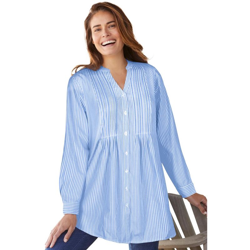 Woman Within Women's Plus Size Perfect Pintuck Tunic, 1 of 2