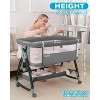 Bassinet Bedside Sleeper with Wheels, Breathable Mesh Bedside Bassinet for Baby, Mosquito Net, Storage Basket - 2 of 4
