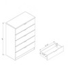 Grungis 5-Drawer Dresser with Storage,Metal Glide Rails Sideboard Cabinet with Metal Handles and Locking Top for Bedroom Living Room - 3 of 4