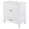 30 Inch Multi-functional Storage Space Bathroom Storage Cabinet with Door Shelf-Christopher Knight Home - 2 of 4