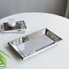 VYNXARIA 20" x 12" Antique Silver Rectangle Mirror with Floral Accents, Mirrored Display Tray, Hanging Wall Mirror - 3 of 4