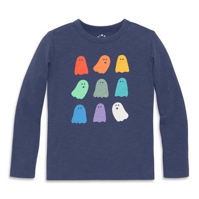 Primary Kids Long Sleeve Rainbow Ghosts Tee