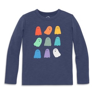 Primary Kids Long Sleeve Rainbow Ghosts Tee - 1 of 3