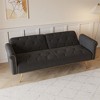69.7 Inch Sofa Bed With Trim Modern Velvet Upholstered Sofa Bed With Throw Pillow For Living Room - 3 of 4