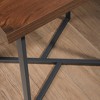 Canton Lane Side Table Walnut - Sauder: Industrial Design, Lightweight, Geometric Base - 3 of 4