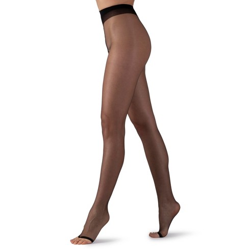Women's High Waist Pantyhose 200 Denier Tights - Nude/Black