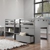 TiramisuBest Fabiana Gray Finish Twin Loft Bed W/Storage - Gray Synthetic Design - 4 of 4