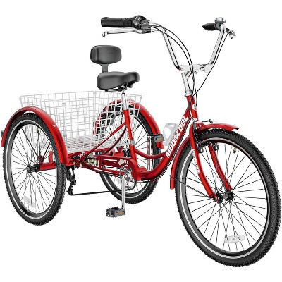 Docred Adult Tricycles 3 Wheel 7 Speed 20/24/26 inch Cruise Bike Adults Tricycle with Basket Recreation Shopping Exercise for Seniors Women Men