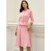 Allegra K Women's Business Office Long Sleeve Blazer Jacket Pleated Skirts 2 Piece Suit Sets Outfits - 4 of 4
