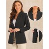 Allegra K Women's Stand Collar Long Sleeve One Button Front Blazer - 2 of 4