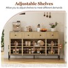 Sideboard Buffet Cabinet with Storage,62" Storage Cabinet with 4 Doors and 3 Drawers, Credenza Buffet Table for Living Room Dining Room Natural - 4 of 4