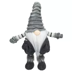 Northlight 18" Gray and White Bouncy Gnome Tabletop Figure Christmas Decoration
