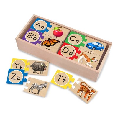Melissa & Doug Self-Correcting Alphabet Wooden Puzzles With Storage Box 26pc